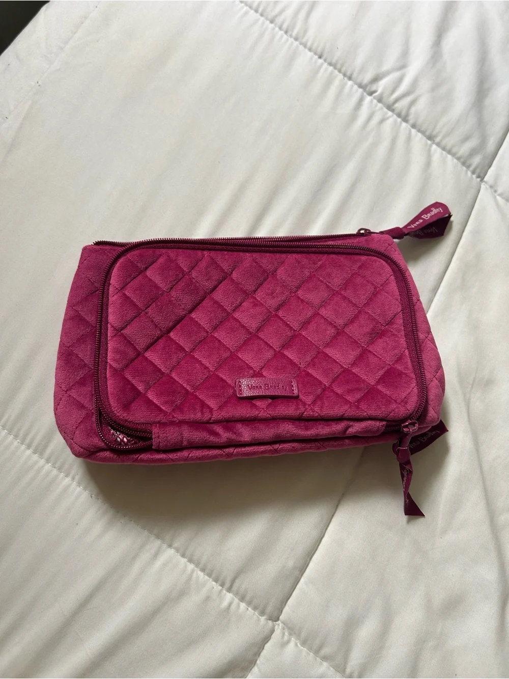 Vera Bradley Quilted Cosmetic Pouch in Raspberry Pink